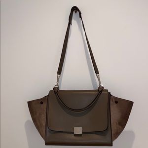 Celine Trapeze Bag, Elephant Grey, Authentic